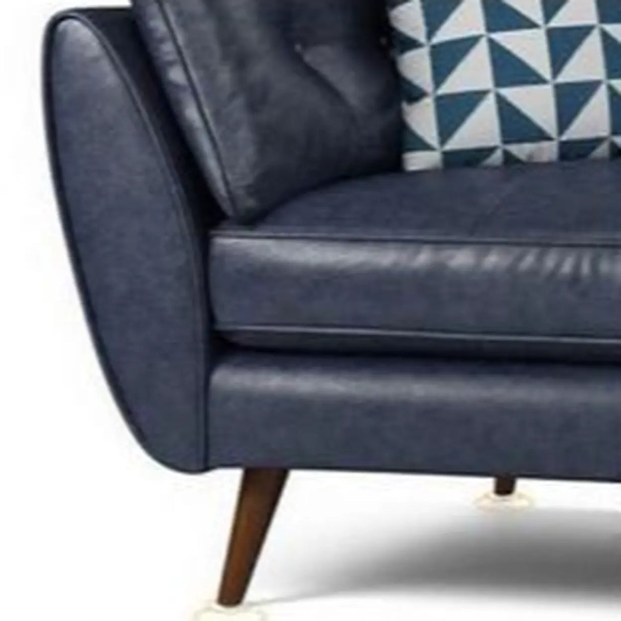 Blue Waterproof Leather Wood Frame Loveseat with Pillow Image - 6