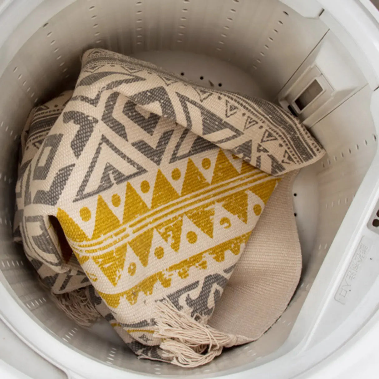 Bohemian Medallion Cotton Rectangle Fringe Area Rug Image - 8