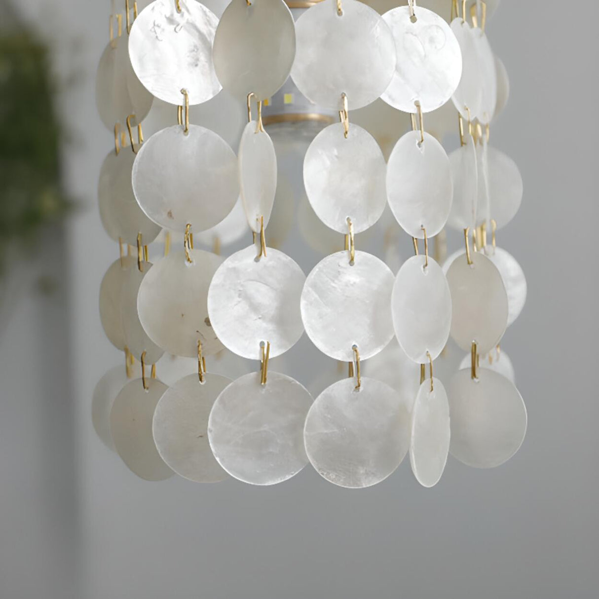 Bohemian Shell Cylindrical Cascading Pendant Light Image - 12