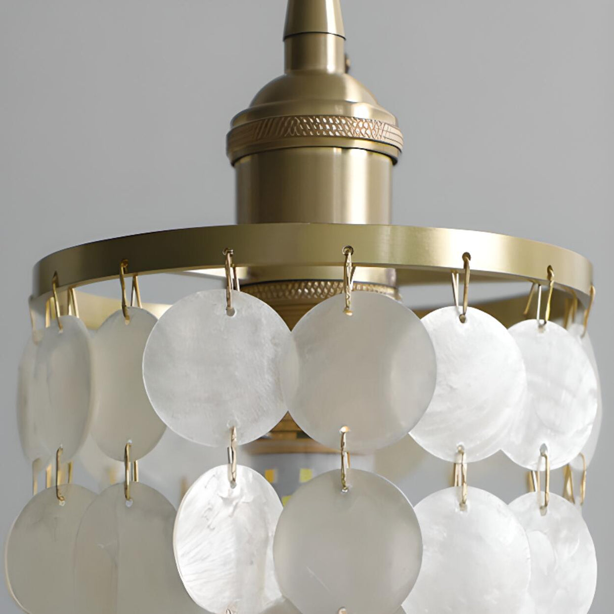 Bohemian Shell Cylindrical Cascading Pendant Light Image - 13
