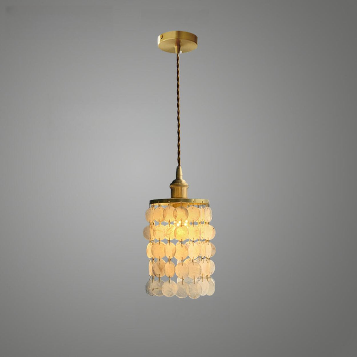 Bohemian Shell Cylindrical Cascading Pendant Light Image - 7