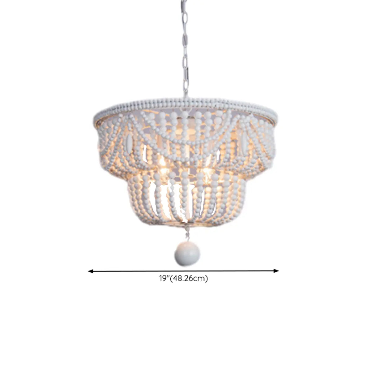 Modern Beaded Chandelier, Living Room, White, 5 Lights Image - 10