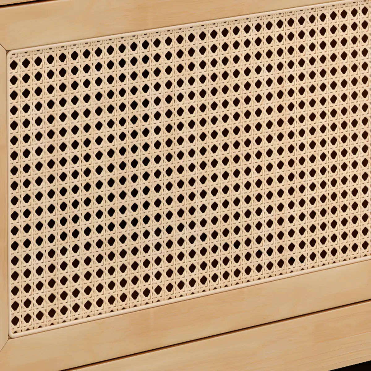 Bohemian Wood Rectangle Open Storage Cabinet TV Stand Image - 11