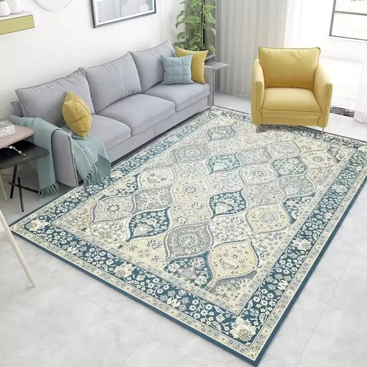 Boho-Chic Geometric Pattern Synthetic Red Area Rug Image - 3
