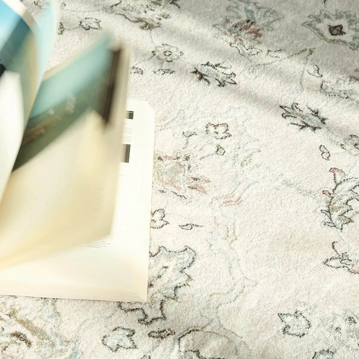 Boho Rectangle Cotton Beige Living Room Area Rug Image - 7