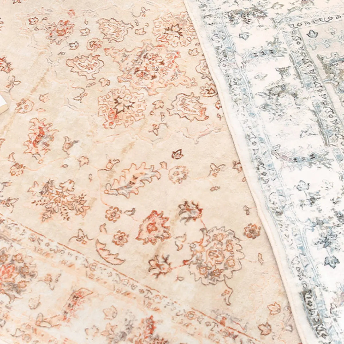 Boho Rectangle Cotton Beige Living Room Area Rug Image - 8