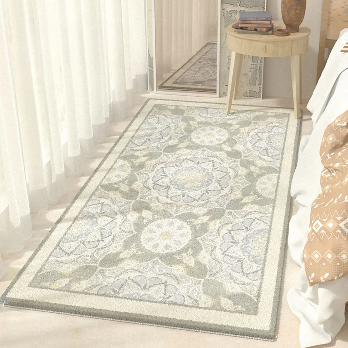 Boho Rectangular Cotton Gray Bedroom Area Rug Image - 20