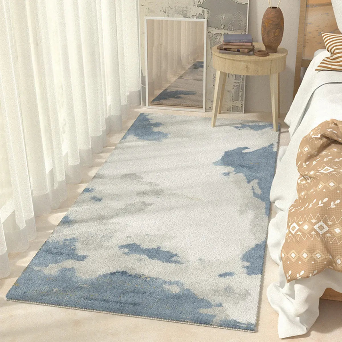 Boho Rectangular Cotton Gray Bedroom Area Rug Image - 21