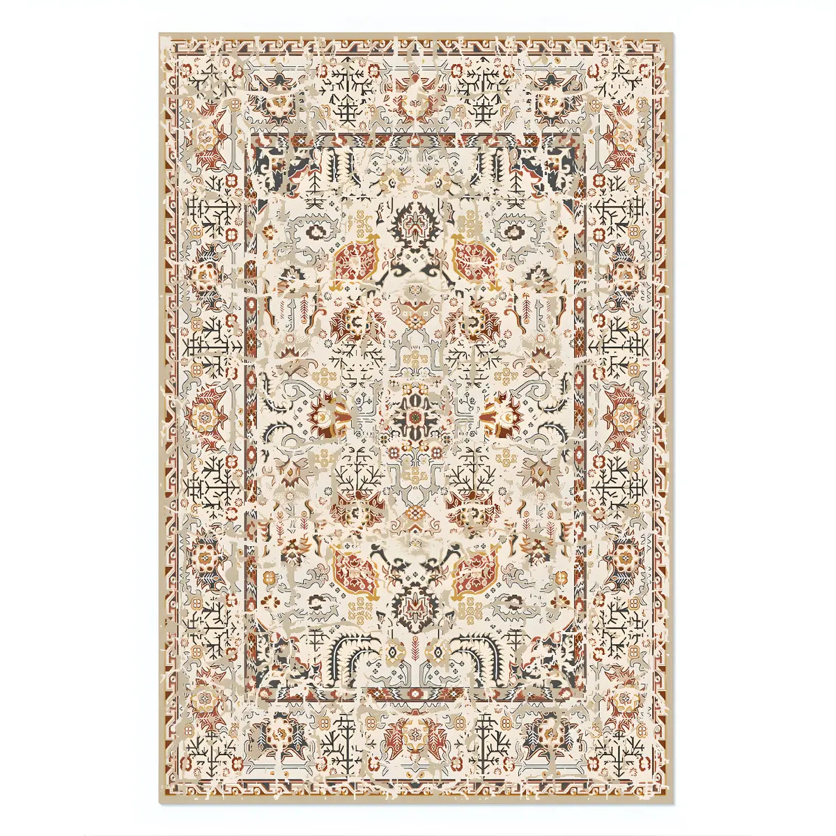Boho Rectangular Polymer Geometric Aqua Area Rug Image - 11