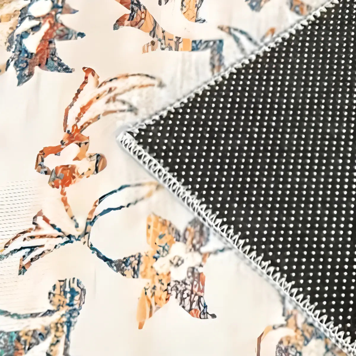 Boho Rectangular Polymer Geometric Aqua Area Rug Image - 13