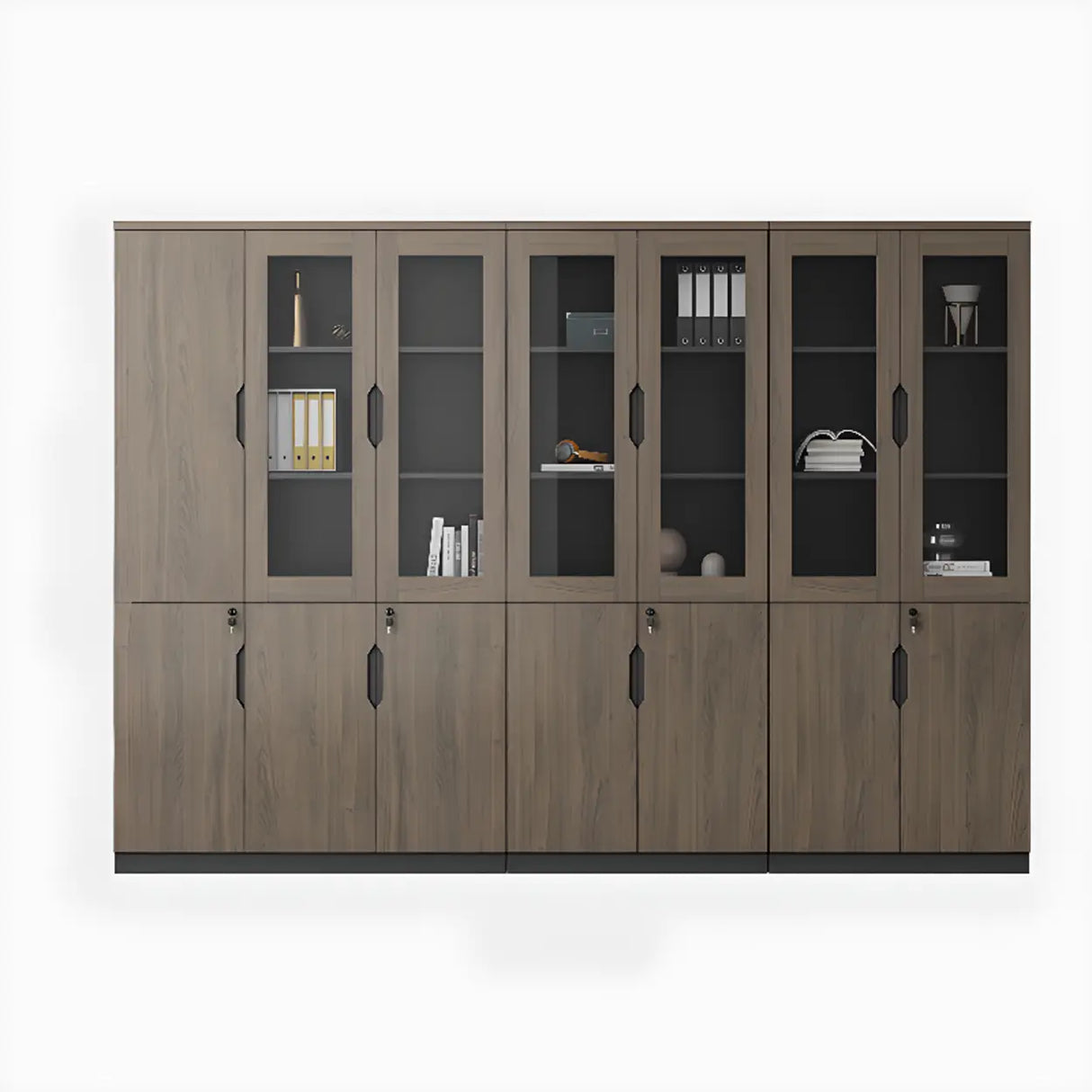 Bookcase Included Tall Vertical Wood Brown Filing Cabinet Image - 11