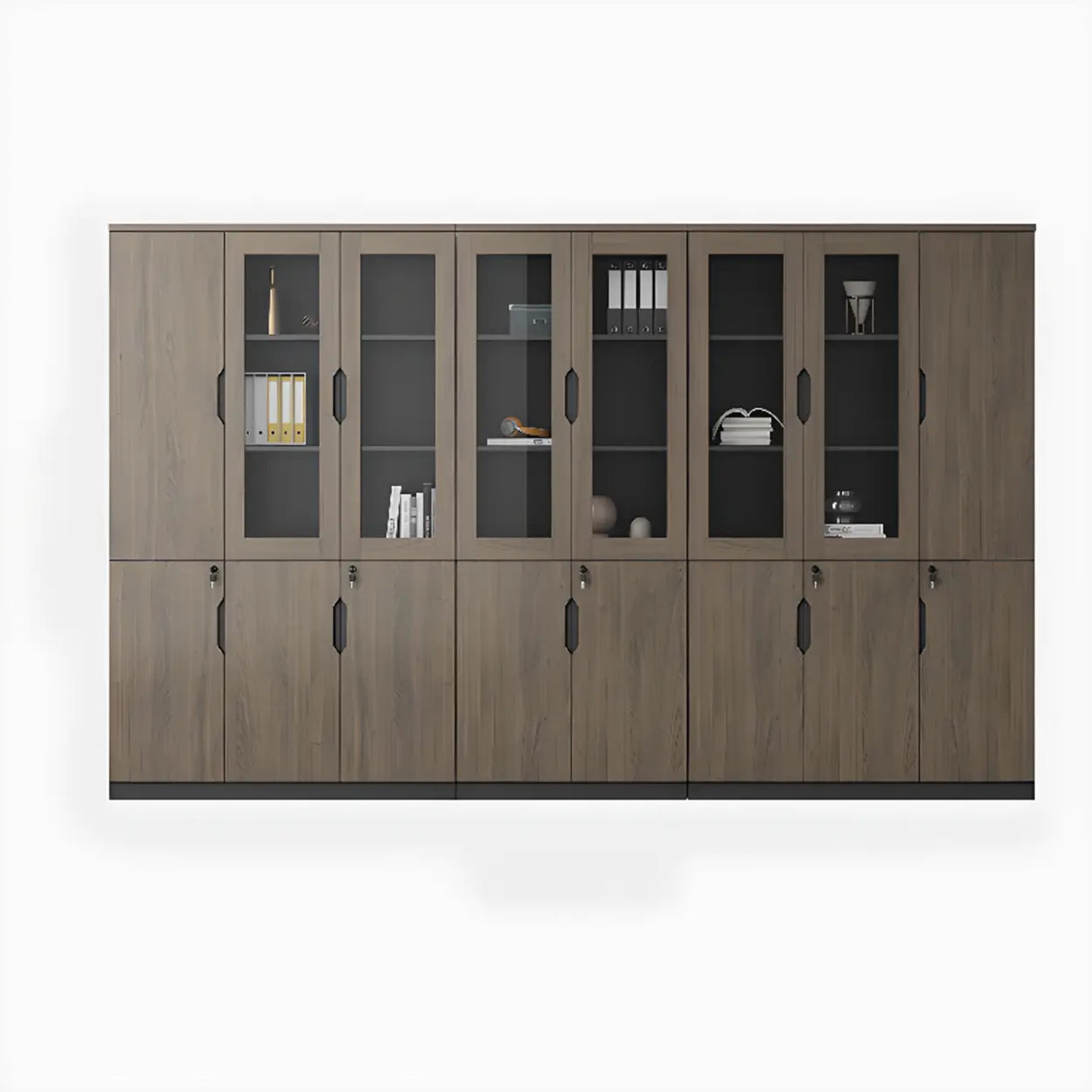 Bookcase Included Tall Vertical Wood Brown Filing Cabinet Image - 13
