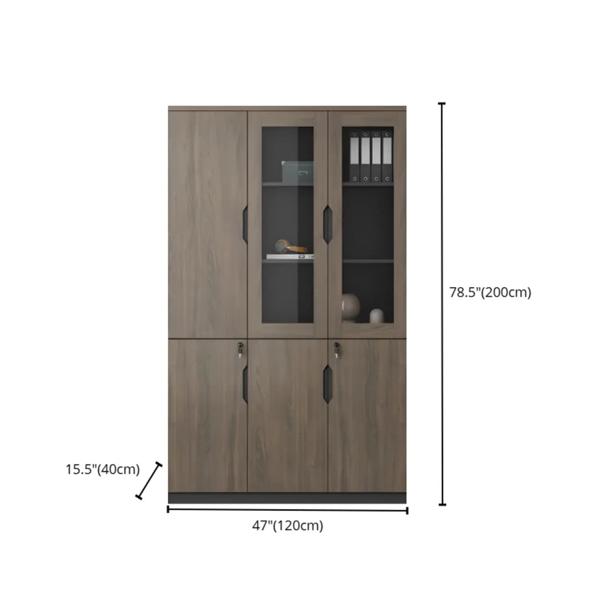 Bookcase Included Tall Vertical Wood Brown Filing Cabinet