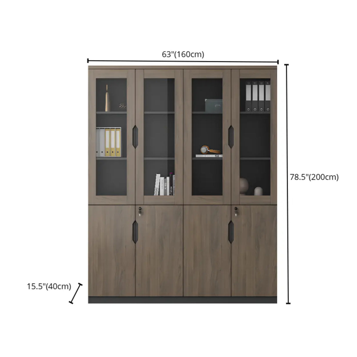 Bookcase Included Tall Vertical Wood Brown Filing Cabinet Image - 15