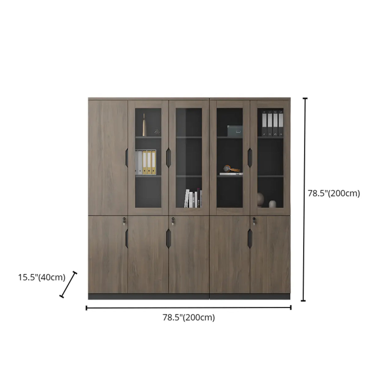 Bookcase Included Tall Vertical Wood Brown Filing Cabinet Image - 17