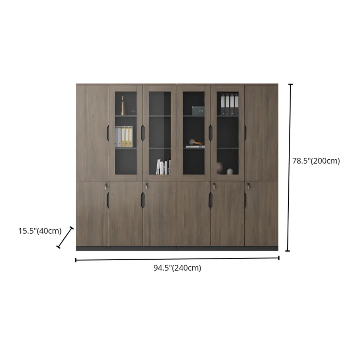 Bookcase Included Tall Vertical Wood Brown Filing Cabinet Image - 18