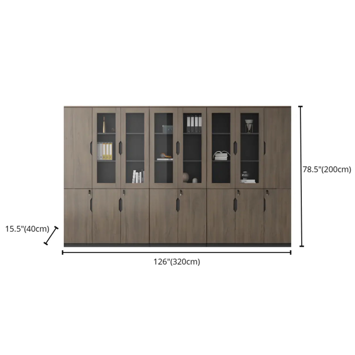 Bookcase Included Tall Vertical Wood Brown Filing Cabinet Image - 20