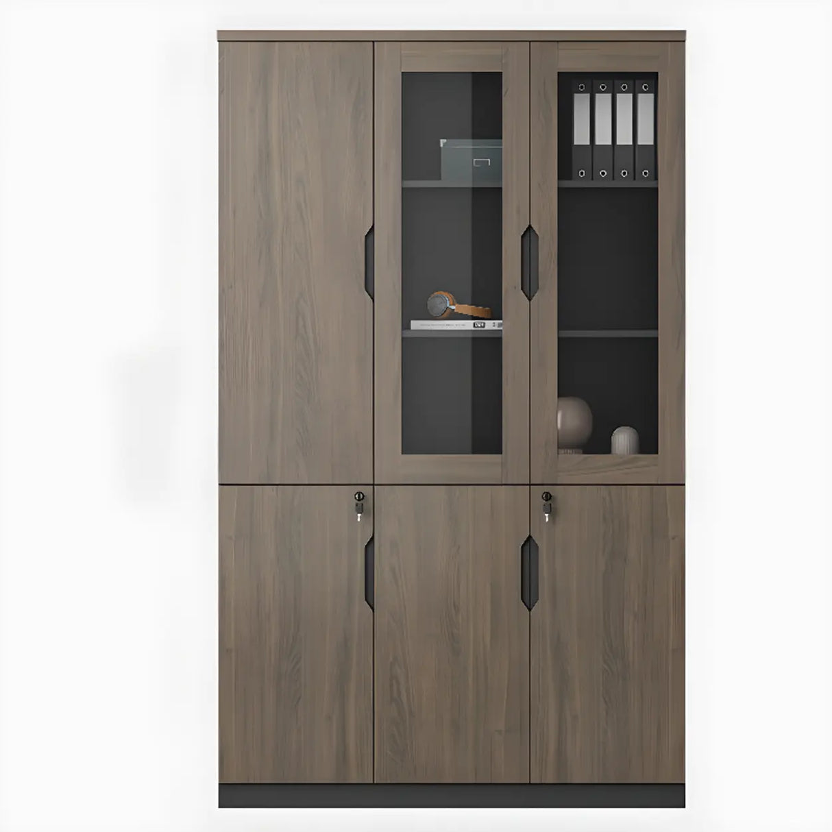 Bookcase Included Tall Vertical Wood Brown Filing Cabinet Image - 3