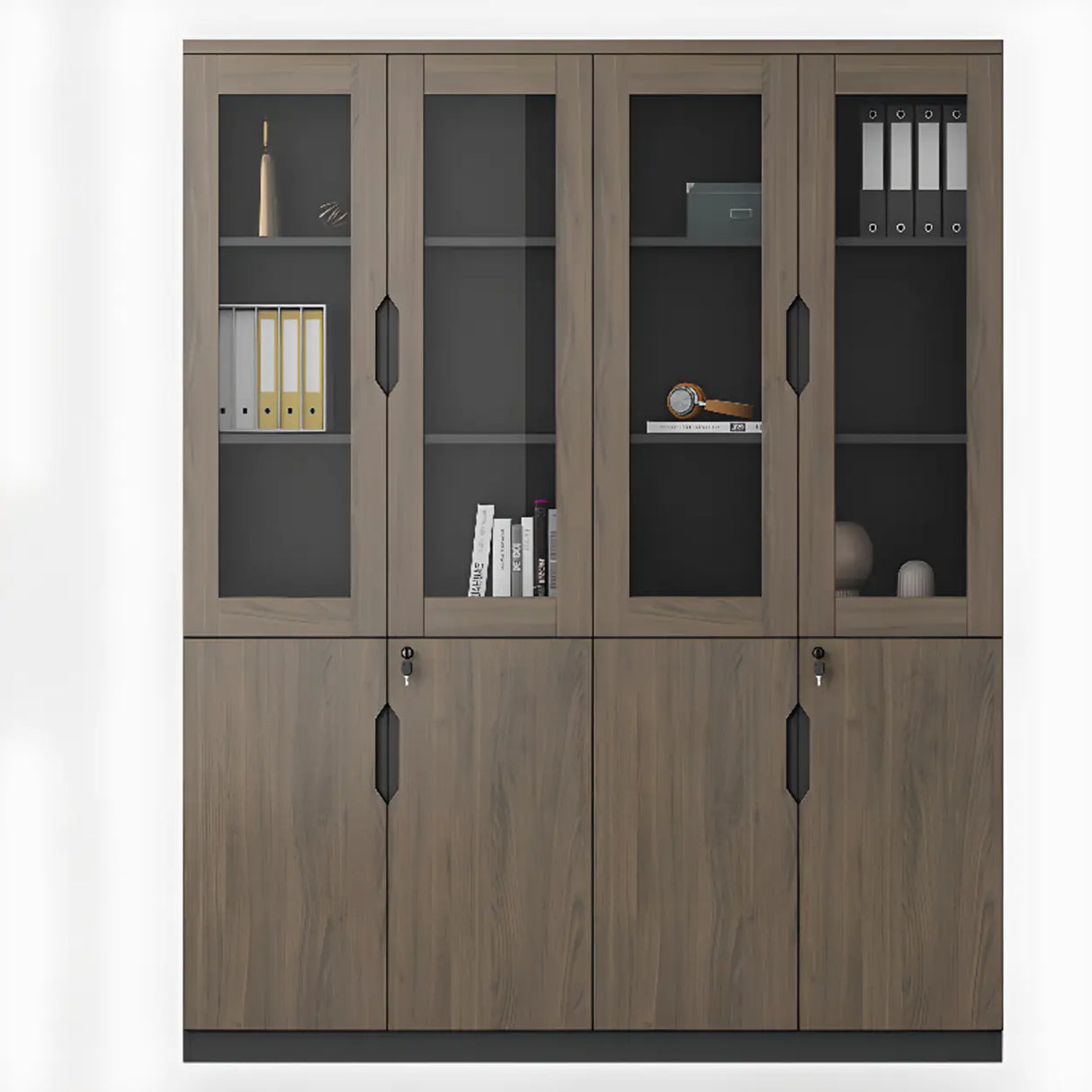 Bookcase Included Tall Vertical Wood Brown Filing Cabinet Image - 5