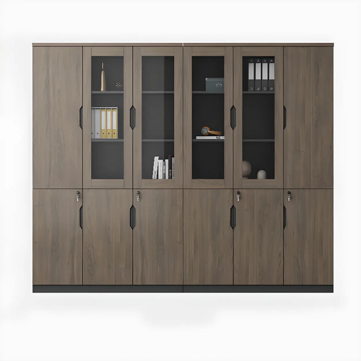 Bookcase Included Tall Vertical Wood Brown Filing Cabinet Image - 9