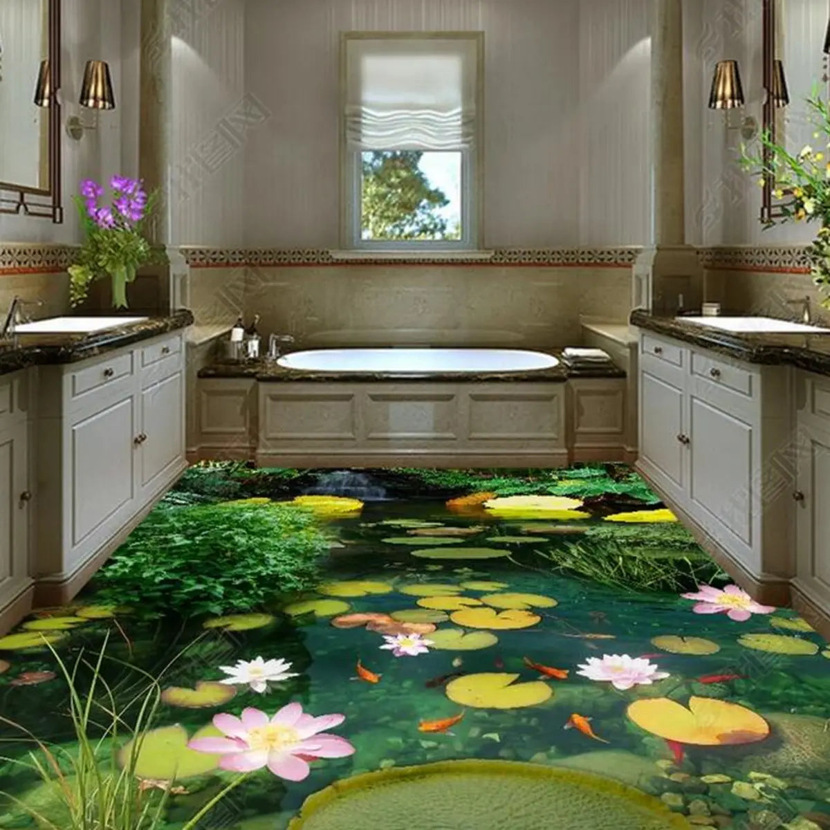 Botanical Rectangular Fabric Green Hallway Area Rug Image - 17