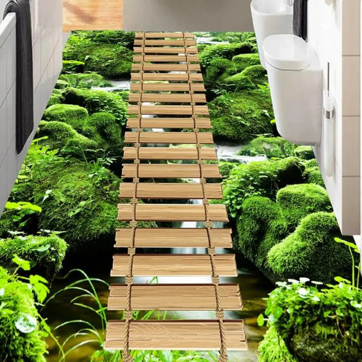 Botanical Rectangular Fabric Green Hallway Area Rug Image - 19