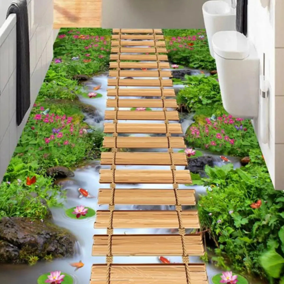 Botanical Rectangular Fabric Green Hallway Area Rug Image - 20