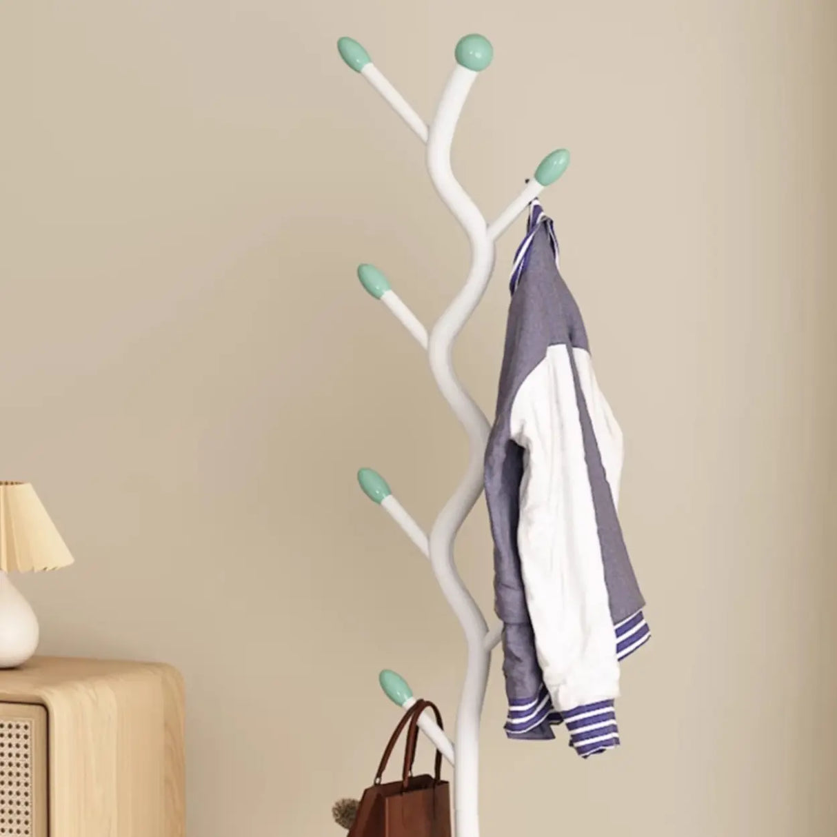Branch Metal Shelves and Hooks Coat Rack with Storage Image - 15