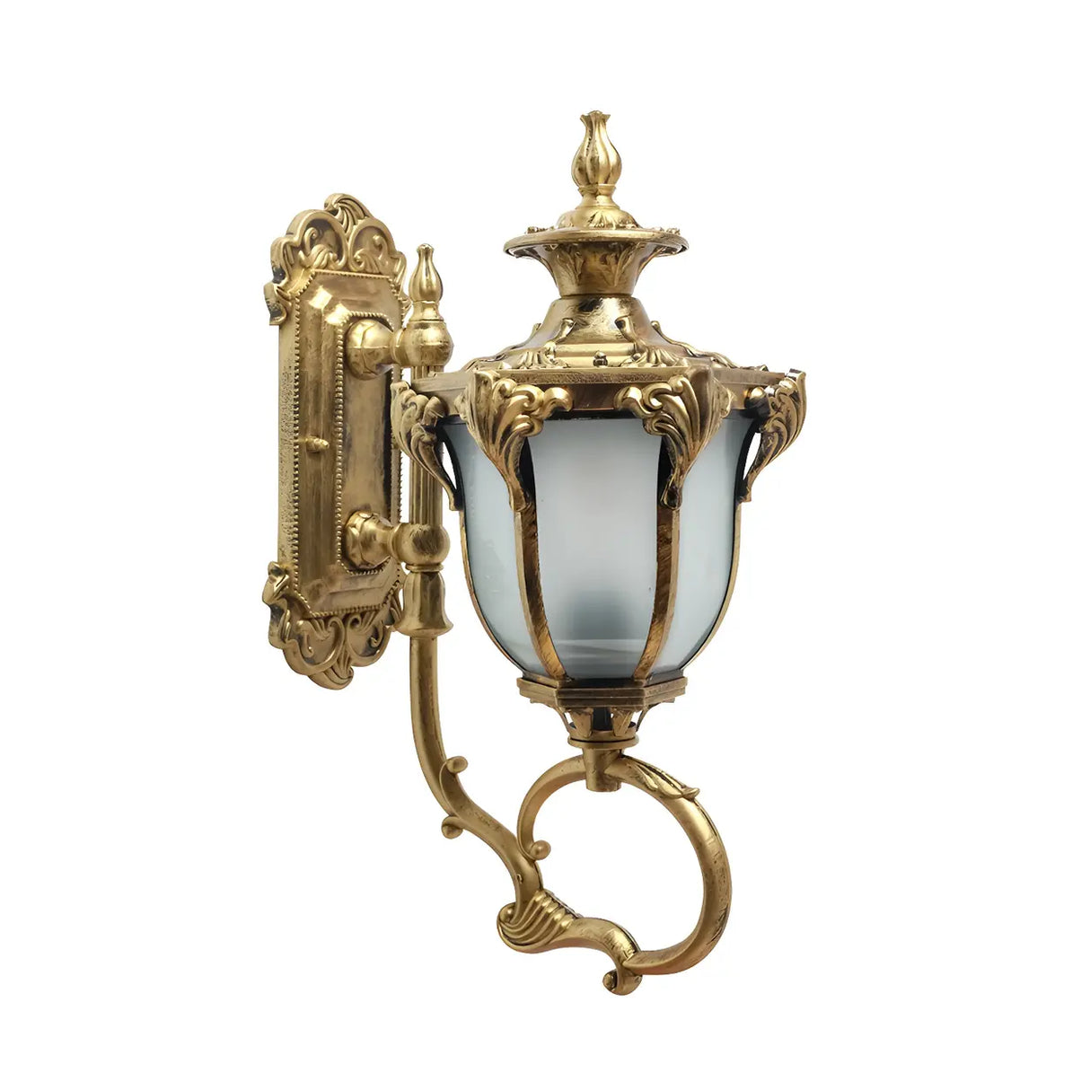 Brass Finish Rustic Trophies External Metal Wall Sconce Image - 3