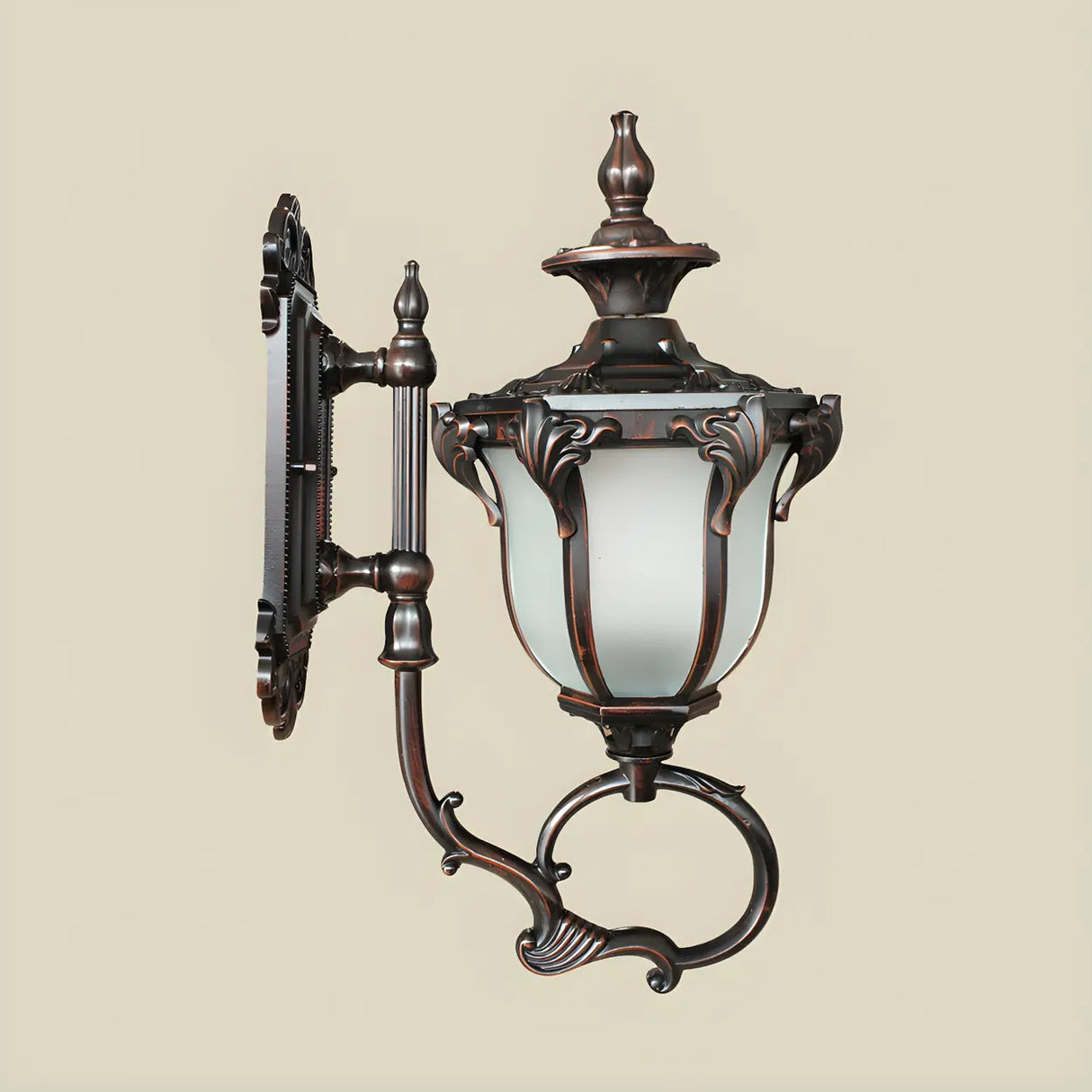 Brass Finish Rustic Trophies External Metal Wall Sconce Image - 7