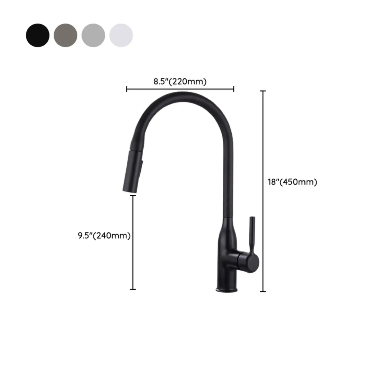 Brass Swivel Spout Kitchen Faucet with Supply Lines