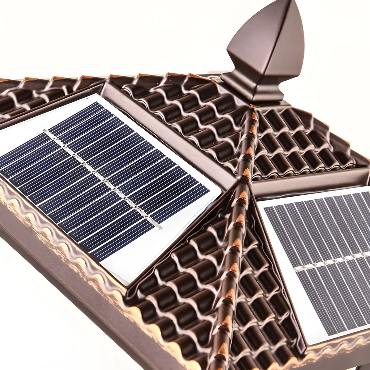 Bronze Finish Vintage Solar Lantern Outdoor Table Lamp Image - 11