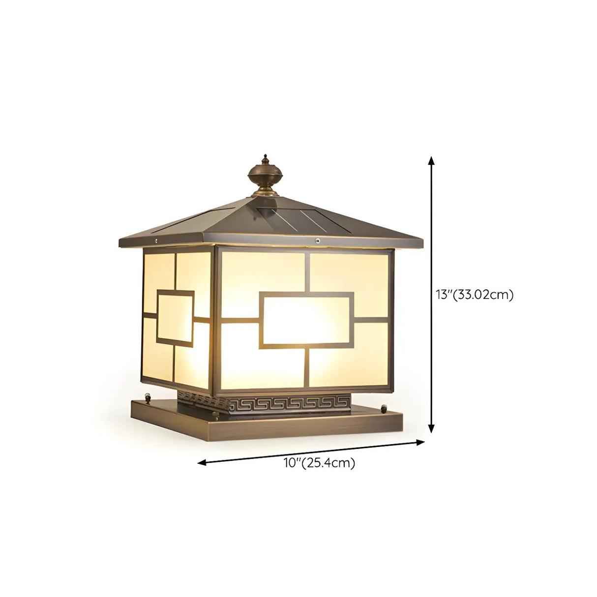 Bronze Finish Vintage Square Glass Patio Outdoor Lamp Image - 18