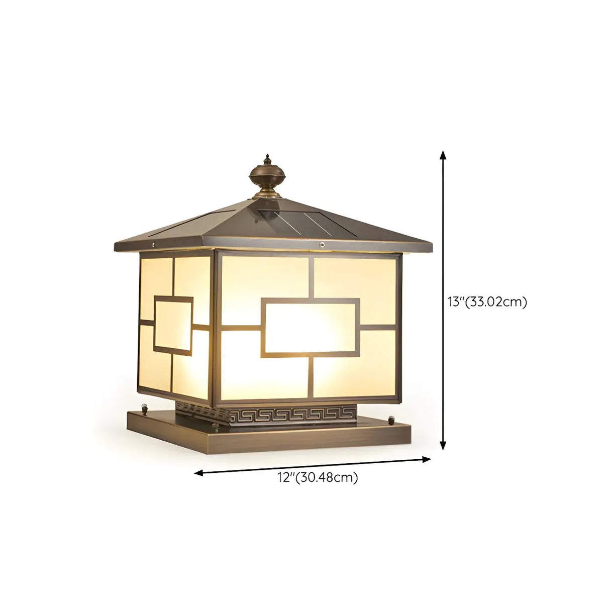 Bronze Finish Vintage Square Glass Patio Outdoor Lamp Image - 19