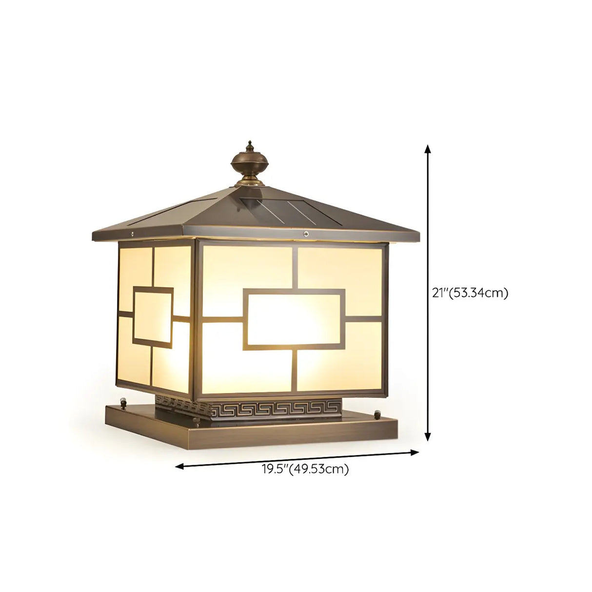 Bronze Finish Vintage Square Glass Patio Outdoor Lamp Image - 21