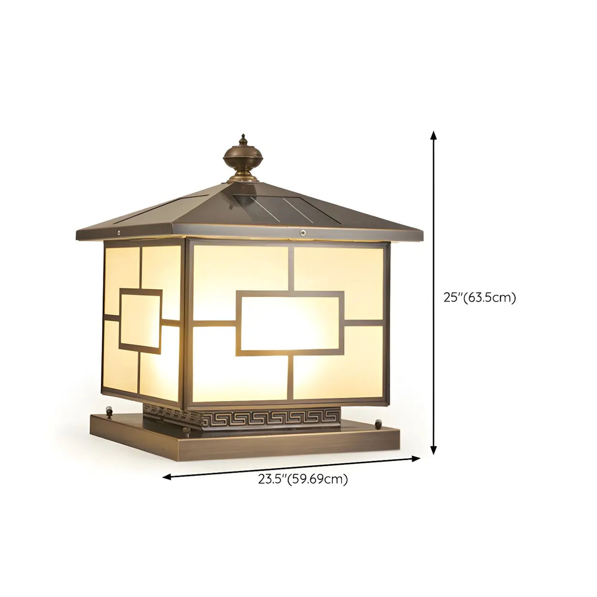 Bronze Finish Vintage Square Glass Patio Outdoor Lamp Image - 22