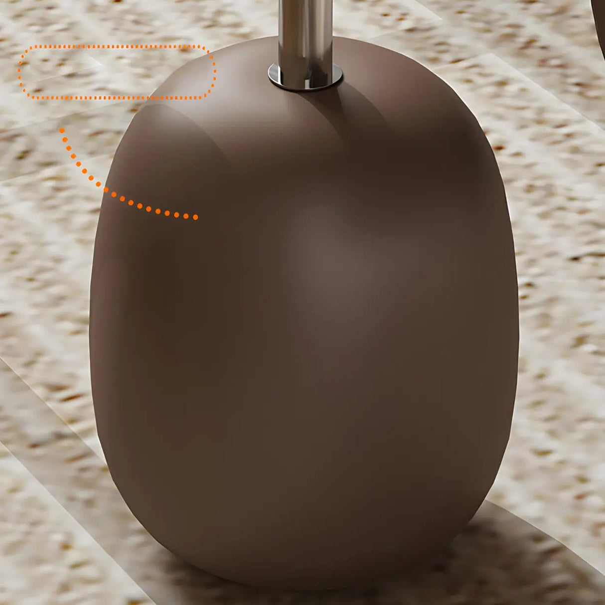 Brown Block Base Round Coffee Table with Storage Image - 10