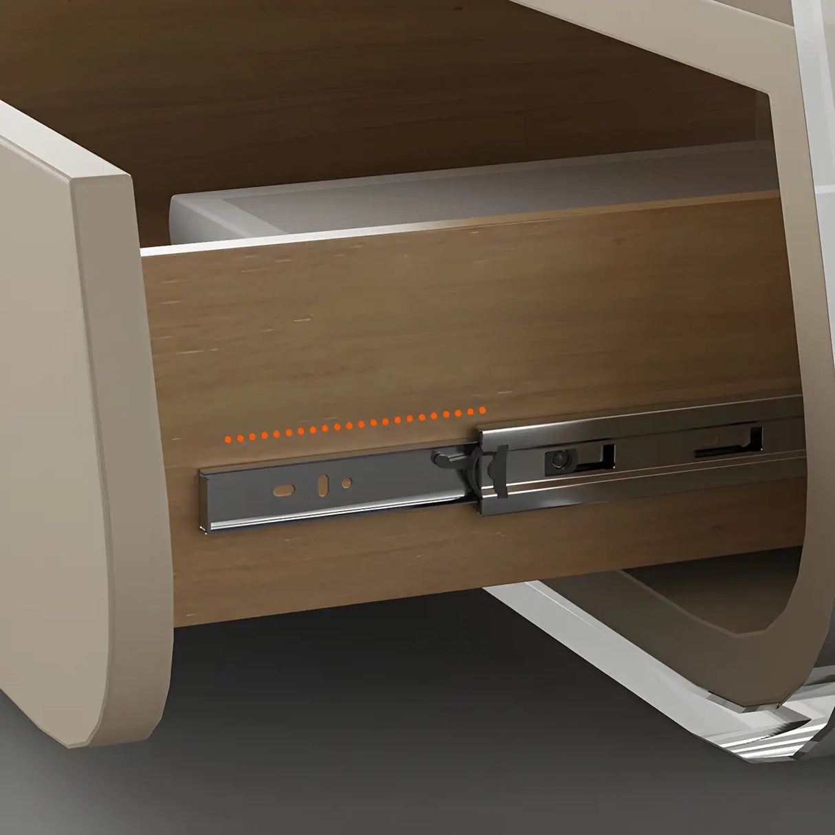 Brown Block Base Round Coffee Table with Storage Image - 5