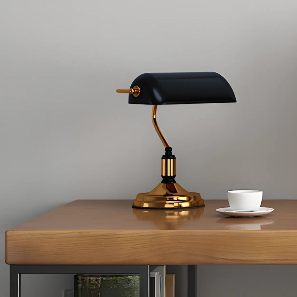 Brown Butcher Block Shelving Storage Computer Desk Image - 5