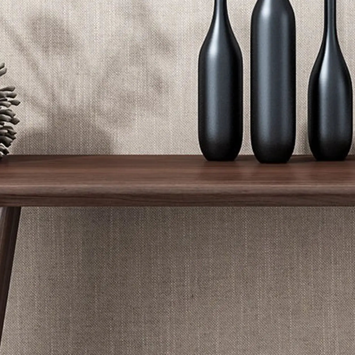 Brown Entryway Curved Pine Dark Wood Console Table Image - 6