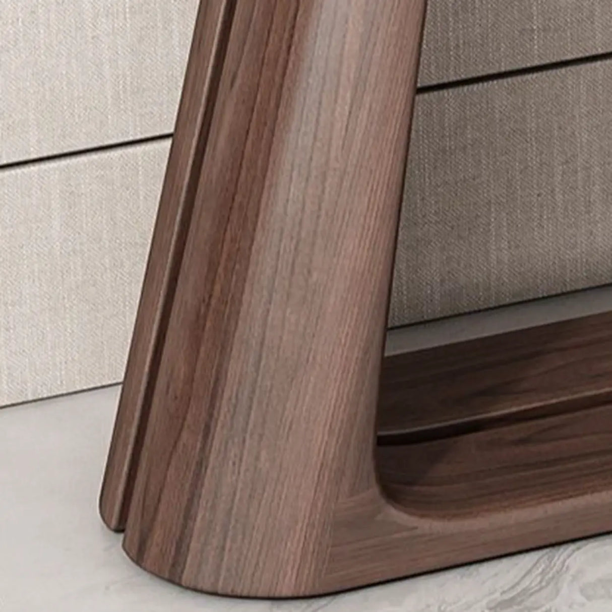 Brown Entryway Curved Pine Dark Wood Console Table Image - 7