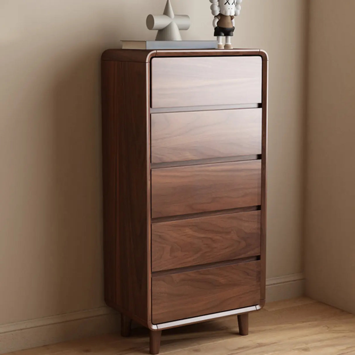 Brown Finish Wood Storage Dresser for Drawers Image - 1