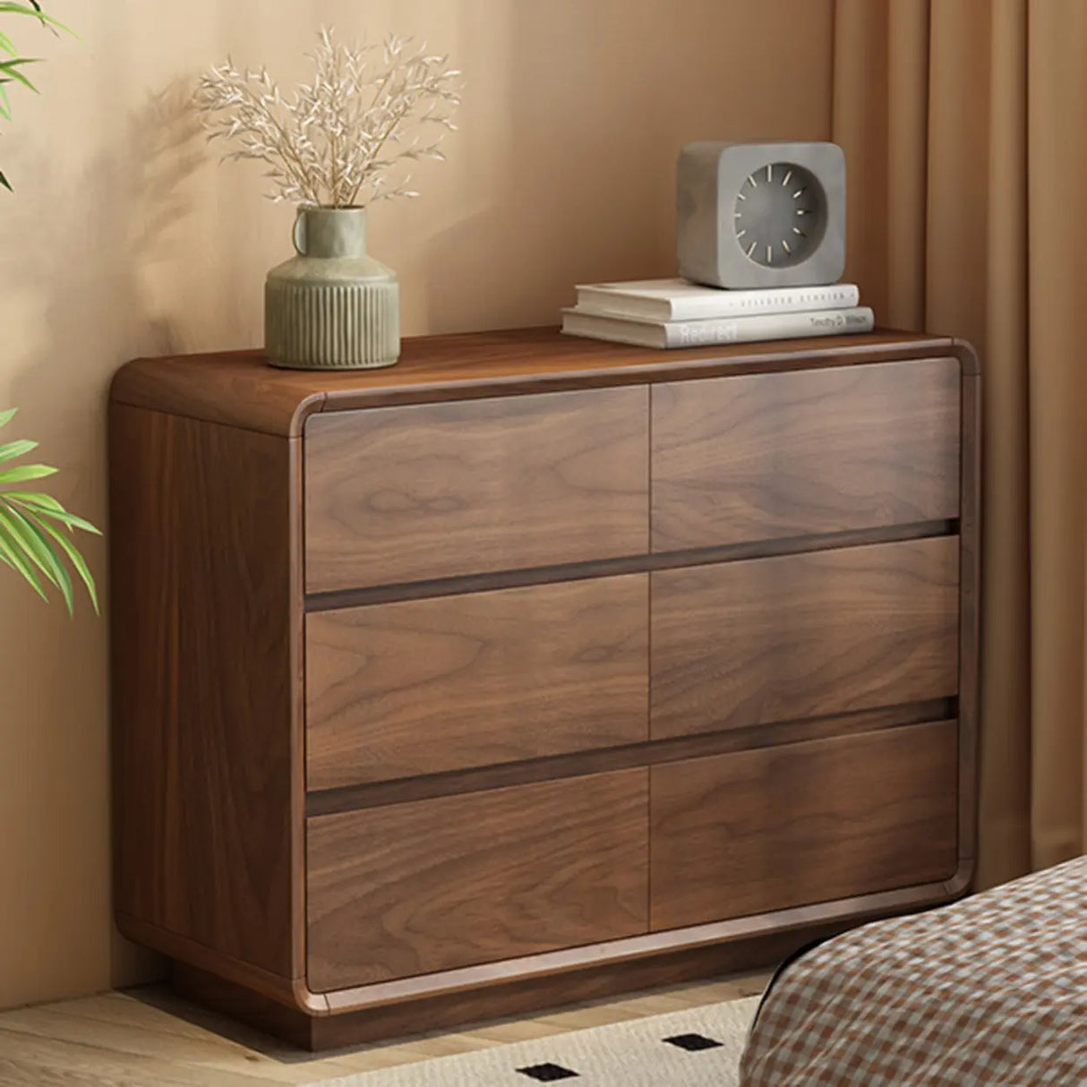Brown Finish Wood Storage Dresser for Drawers Image - 10