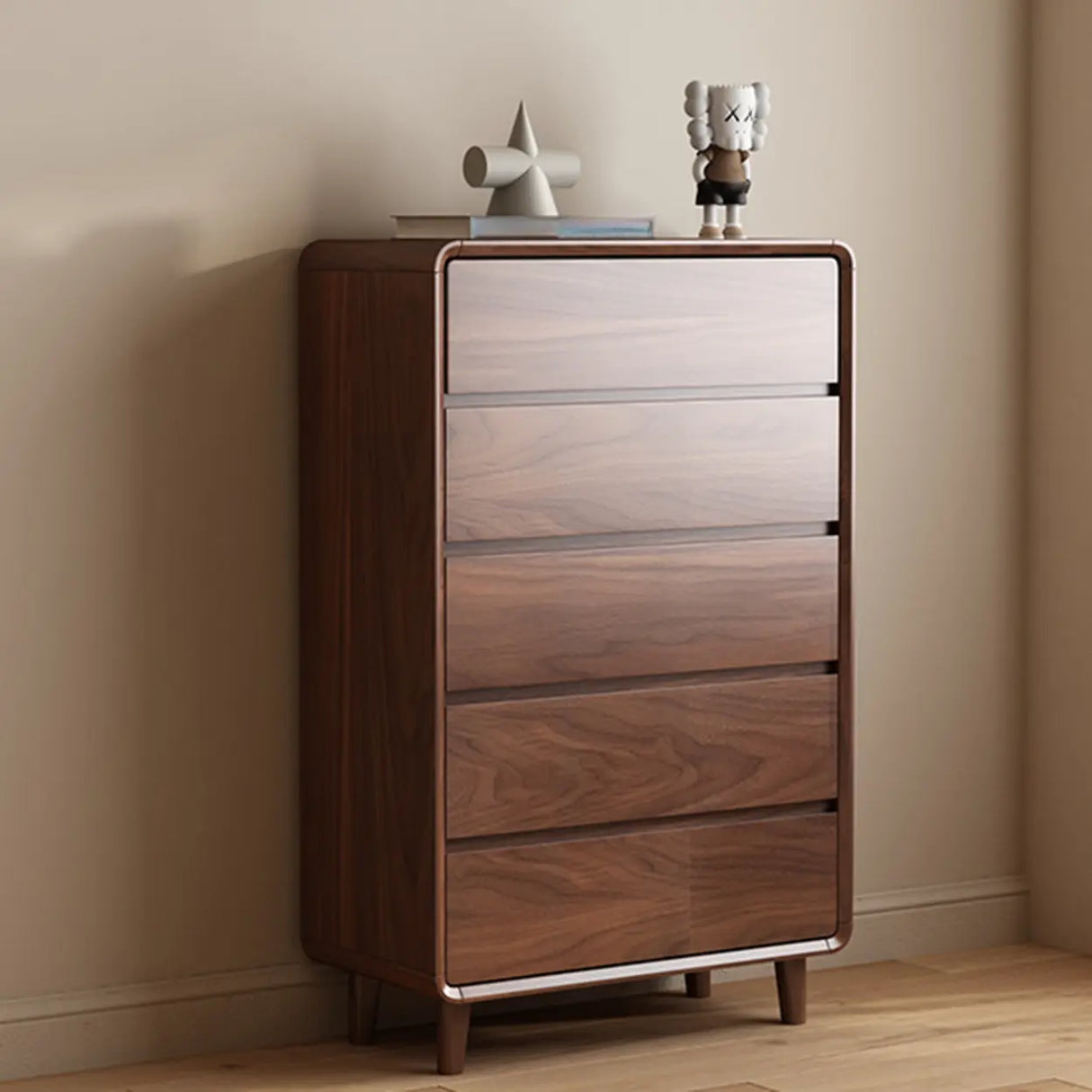 Brown Finish Wood Storage Dresser for Drawers Image - 11