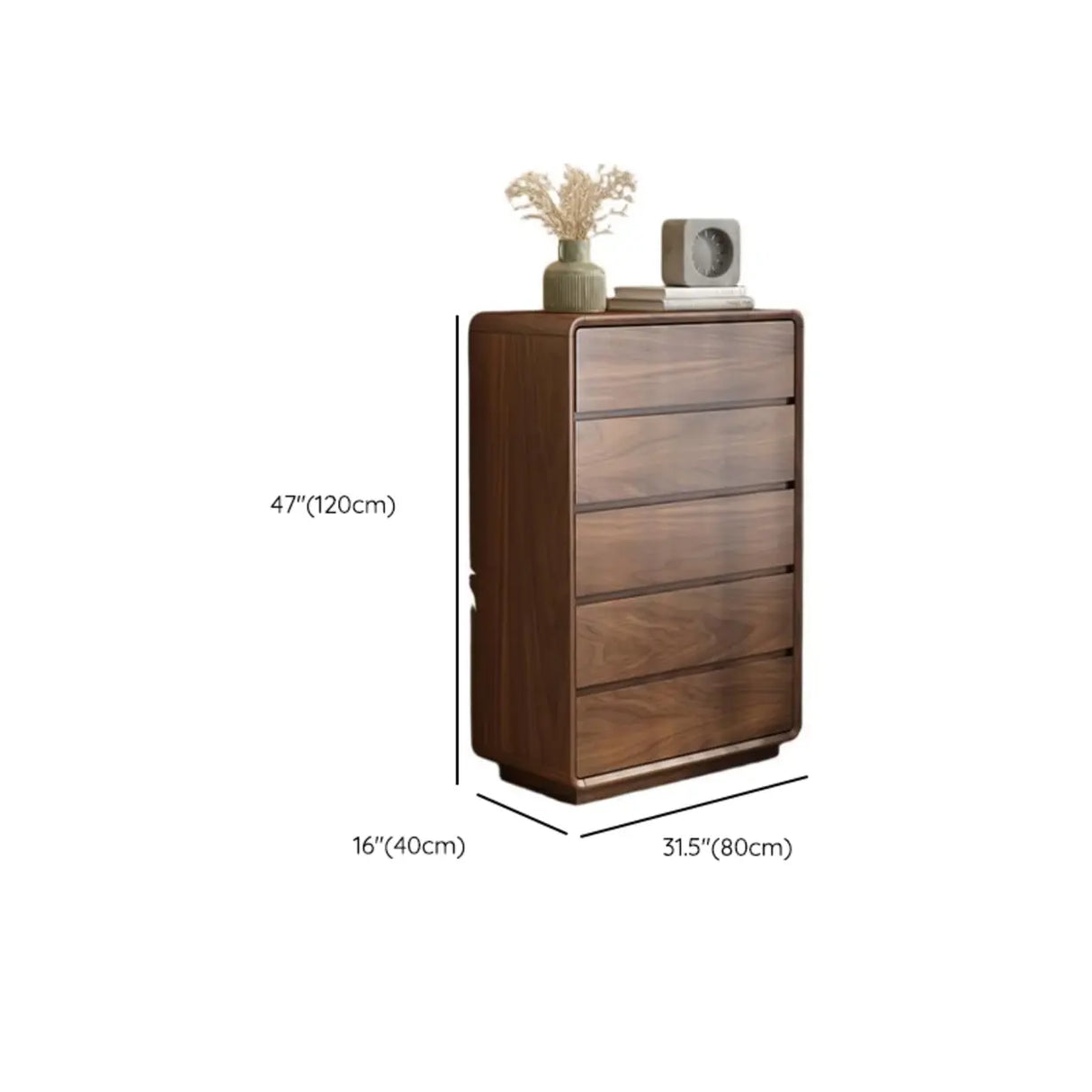 Brown Finish Wood Storage Dresser for Drawers Image - 14