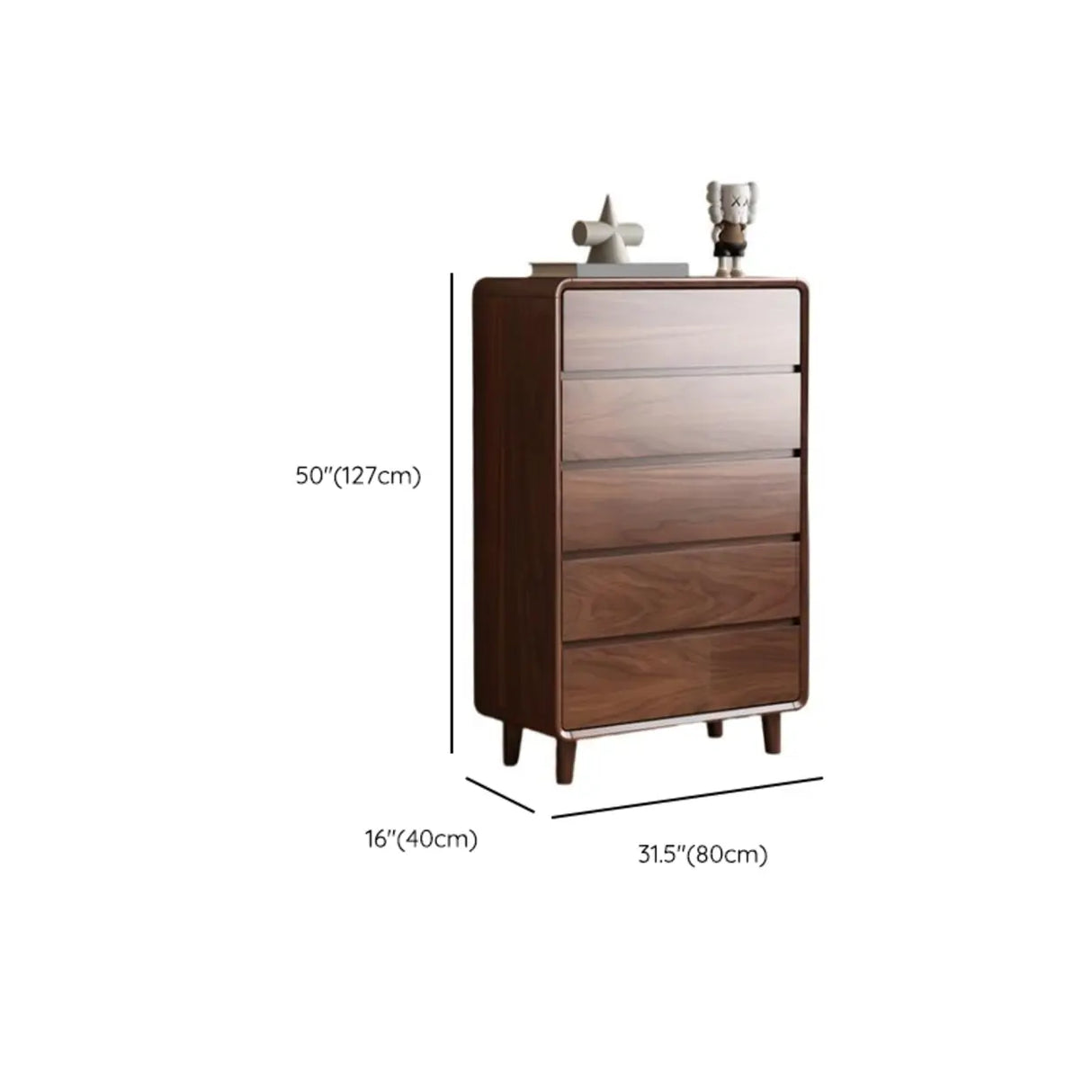 Brown Finish Wood Storage Dresser for Drawers Image - 15