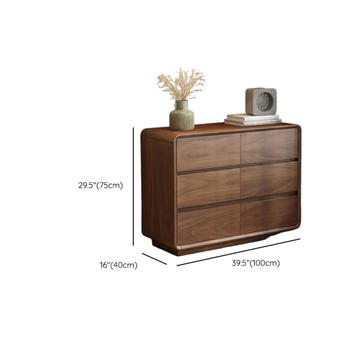 Brown Finish Wood Storage Dresser for Drawers Image - 16