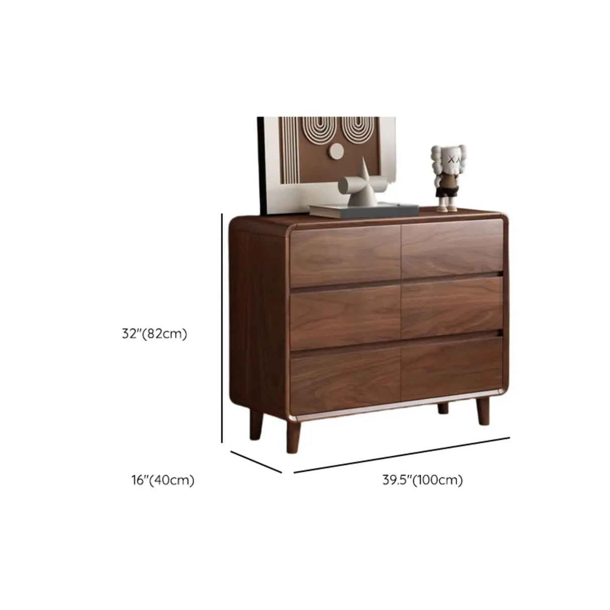 Brown Finish Wood Storage Dresser for Drawers Image - 17