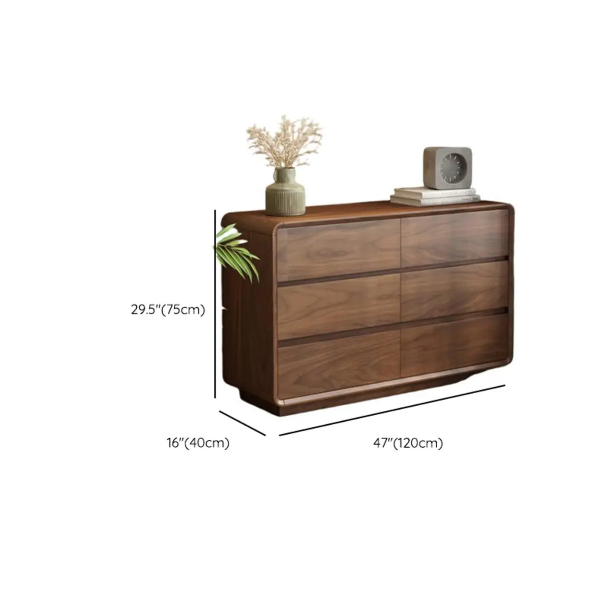 Brown Finish Wood Storage Dresser for Drawers Image - 18