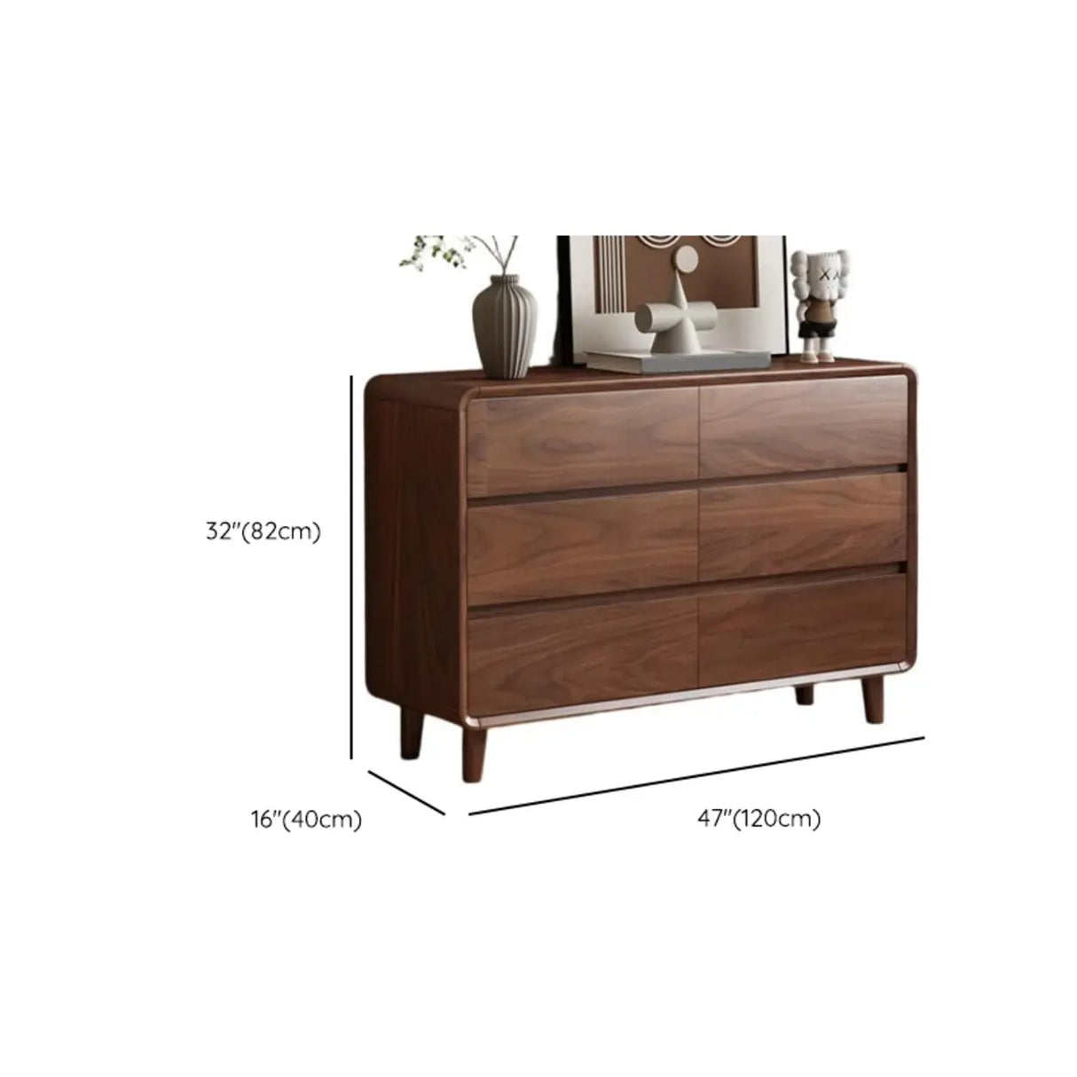 Brown Finish Wood Storage Dresser for Drawers Image - 19